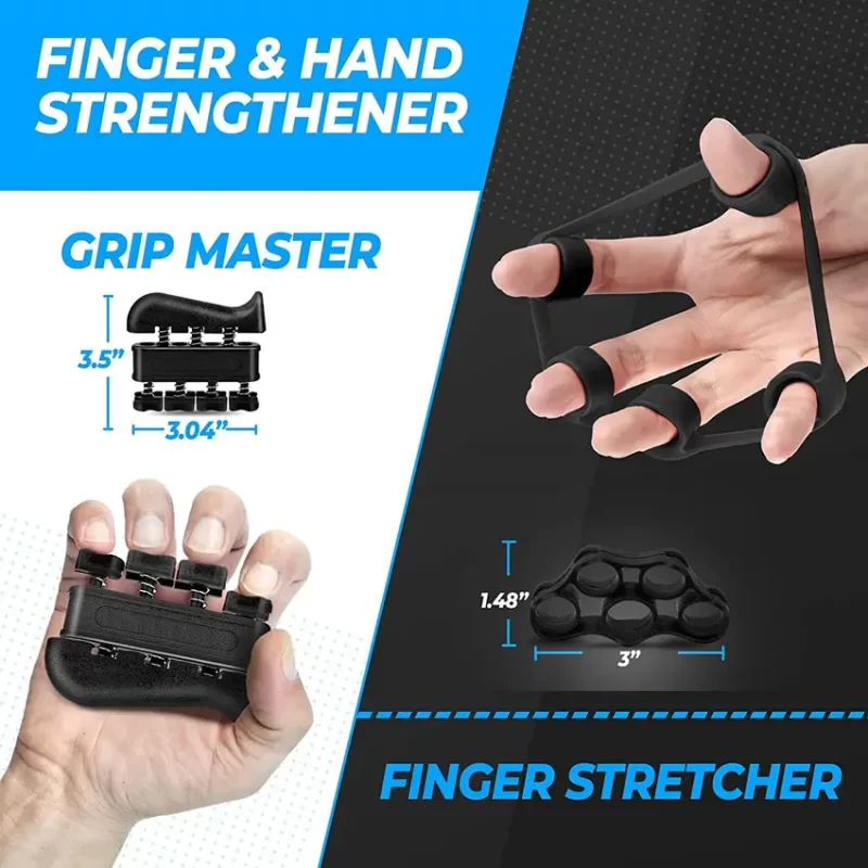 Hand Grip Strengthener Gripper Finger Exerciser Kit 5 Pack With Counter Grip Ring Stress Relief Ball - Image 3